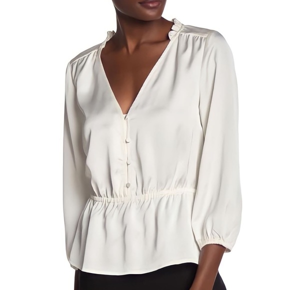 J. Crew V-neck button-detail peplum - Picture 1 of 6